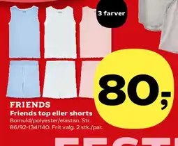 Kvickly Friends top eller shorts tilbud
