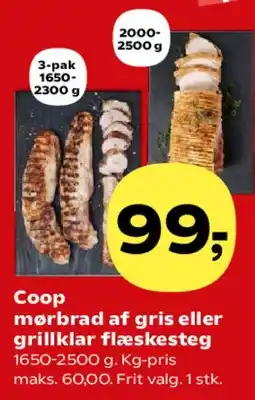 Kvickly Coop mørbrad af gris eller grillklar flæskesteg tilbud