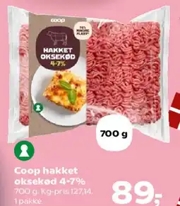 Kvickly Coop hakket oksekød 4-7% tilbud
