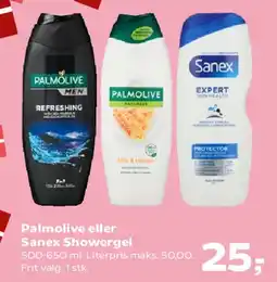 SuperBrugsen Palmolive eller Sanex Showergel tilbud