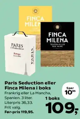 SuperBrugsen Paris Seduction / Finca Milena i boks tilbud