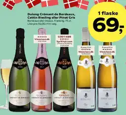 SuperBrugsen Dulong Crémant de Bordeaux / Cattin Riesling eller Pinot Gris tilbud