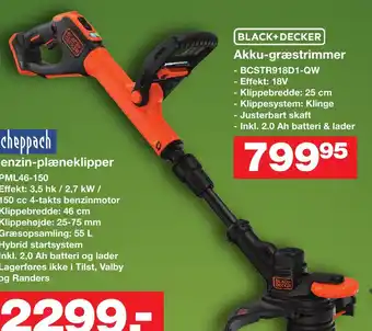 Bauhaus BLACK+DECKER Akku-græstrimmer tilbud