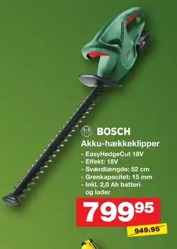 Bauhaus BOSCH Akku-hækkeklipper tilbud