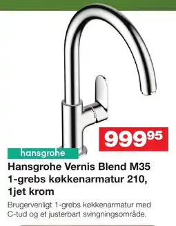 Bauhaus Hansgrohe vernis blend m35 1-grebs køkkenarmatur 210, 1jet krom tilbud