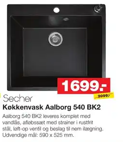 Bauhaus SECHER Køkkenvask aalborg 540 BK2 tilbud