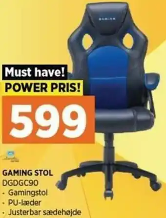 Power Gaming Stol DGDGC90 tilbud