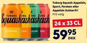 BorderShop Tuborg Squash Appelsin, Sport, Fersken eller Appelsin Sukkerfri tilbud