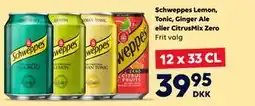 BorderShop Schweppes Lemon, Tonic, Ginger Ale eller CitrusMix Zero tilbud