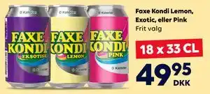 BorderShop Faxe Kondi Lemon, Exotic, eller Pink tilbud
