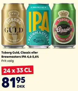 BorderShop Tuborg Guld, Classic eller Brewmasters IPA 4,6-5,6% tilbud