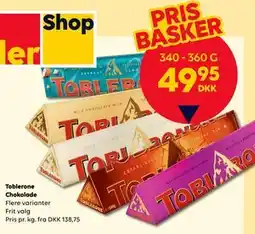 BorderShop Toblerone Chokolade tilbud