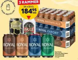 BorderShop Royal Classic, Brown Ale, Pilsner, Export, Faxe Premium eller Giraf Gold 4,6-5,8% tilbud