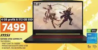 Power Katana GF66 Gaming PC 11UC292NEU tilbud