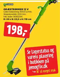 jem & fix Græstrimmer 12 V tilbud