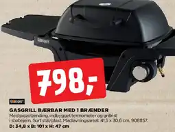 jem & fix Gasgrill, bærbar med 1 brænder tilbud