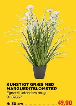 jem & fix KUNSTIGT GRÆS MED MARGUERITBLOMSTER tilbud