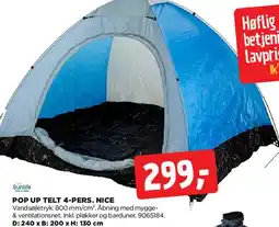 jem & fix POP UP TELT 4-PERS. NICE tilbud