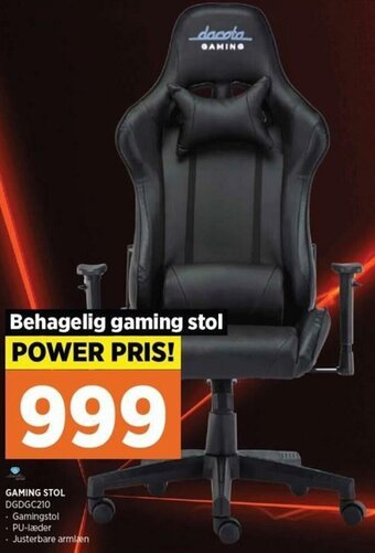 Power Gaming Stol DGDGC210 tilbud