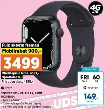Power Series 7 GPS + Cellular 45mm MKJP3DHA tilbud