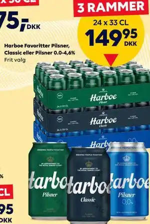 Harboe Favoritter Pilsner, Classic eller Pilsner 0.0-4,6%