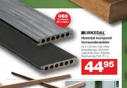 Bauhaus KIRKEDAL Heimdal komposit terrassebrædder tilbud