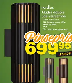 Bauhaus Aludra double ude væglampe tilbud