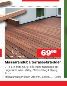 Bauhaus GLOBAL TIMBER Massaranduba terrassebrædder tilbud
