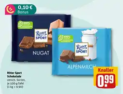 REWE DE RITTER SPORT Schokolade tilbud