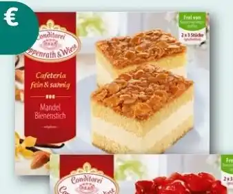 REWE DE COPPENRATH & WIESE Cafeteria fein & sahnig mandel- bienenstich tilbud