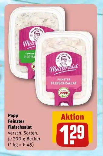 REWE DE POPP Feinster fleischsalat tilbud