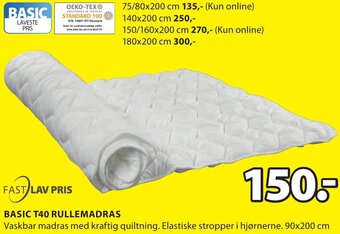 JYSK Basic T40 Rullemadras tilbud