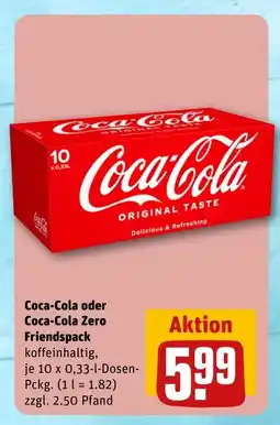 REWE DE Coca-cola oder coca-cola zero friendspack tilbud