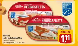 REWE DE HAWESTA Extra zarte heringsfilets tilbud