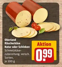 REWE DE Oberland räucherkäse natur oder schinken tilbud