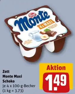 REWE DE Zott Monte Maxi Schoko tilbud