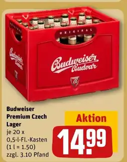 REWE DE Budweiser Premium Czech Lager tilbud