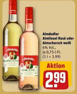 REWE DE Almdudler Almliesel Rosé oder Almschorsch weiß tilbud