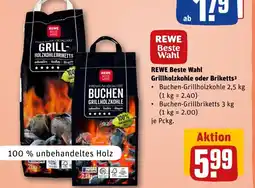 REWE DE REWE Beste Wahl Grillholzkohle oder Briketts tilbud