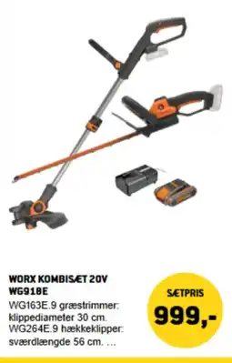 XL-BYG Worx Kombisæt 20v WG918E tilbud