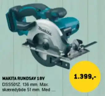XL-BYG Makita rundsav 18v tilbud