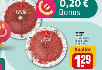 REWE DE Wiltmann Salami tilbud