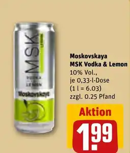 REWE DE Moskovskay Moskovskaya MSK Vodka & Lemon tilbud