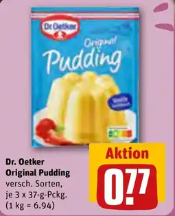 REWE DE Dr Oetker Original Pudding tilbud