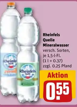 REWE DE Rheinfe Rheinfels Quelle Mineralwasser tilbud