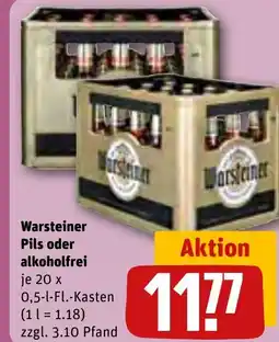 REWE DE Warsteiner Pils oder alkoholfrei tilbud