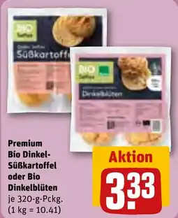 REWE DE Premium bio dinkel- süßkartoffel oder bio dinkelblüten tilbud