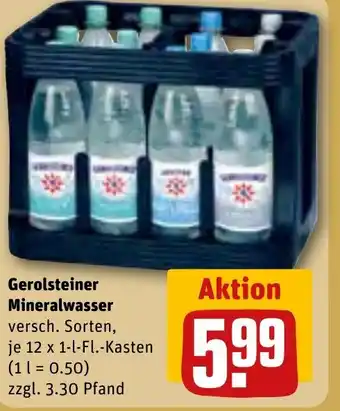 REWE DE Gerolsteiner Mineralwasser tilbud