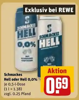 REWE DE Schmackes Hell oder Hell 0,0% tilbud