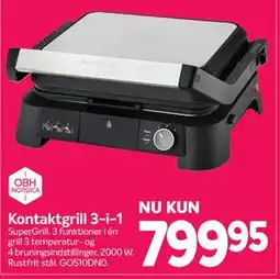 Din Isenkræmmer Kontaktgrill 3-i-1 tilbud